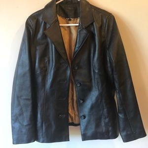 Black real leather jacket